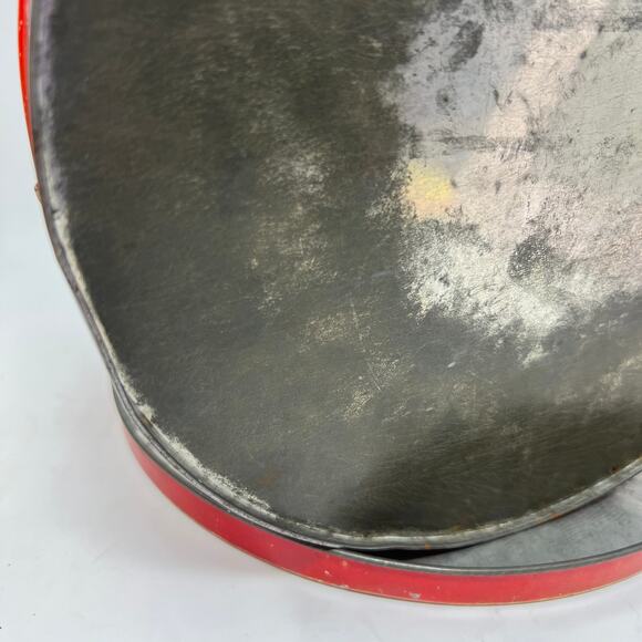 Vintage 30s Huylers Christmas Candy Tin Round Metal Primitive Cottage Farmhouse - Picture 13 of 15